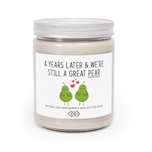 4th Anniversary Gift for Him or Her, 9oz Scented Candle, Fruit Anniversary Gift, 4 Year Anniversary Gift for Husband Boyfriend