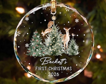 Personalized Baby's First Christmas Ornament, 1st Christmas Newborn Keepsake, New Baby Holiday Bauble, Toddler Xmas Ornament