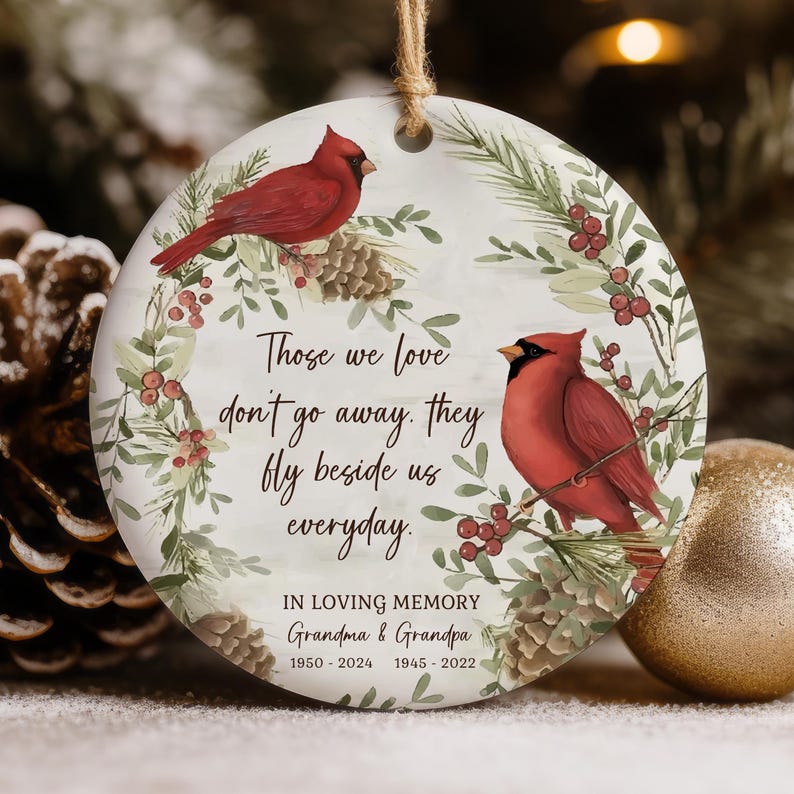Personalized Cardinals Ornament, Christmas in Heaven Memorial Ornament ...