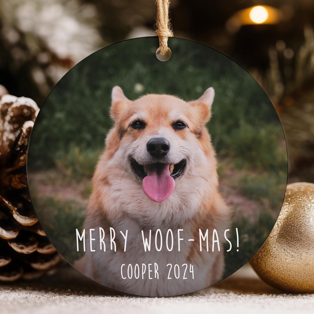 Funny Dog Christmas Ornament, Custom Pet Photo Ornament, Personalized ...
