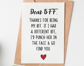 Funny Best Friend Birthday Card, Best Friend Birthday Gift, Best Friend Christmas Card, Best Friend Christmas Gift, Bff Card, Bff Gift