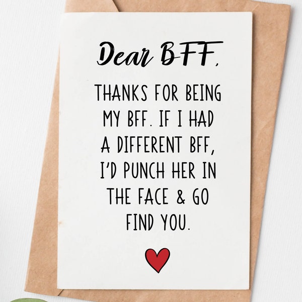 Funny Best Friend Birthday Card, Best Friend Birthday Gift, Best Friend Christmas Card, Best Friend Christmas Gift, Bff Card, Bff Gift