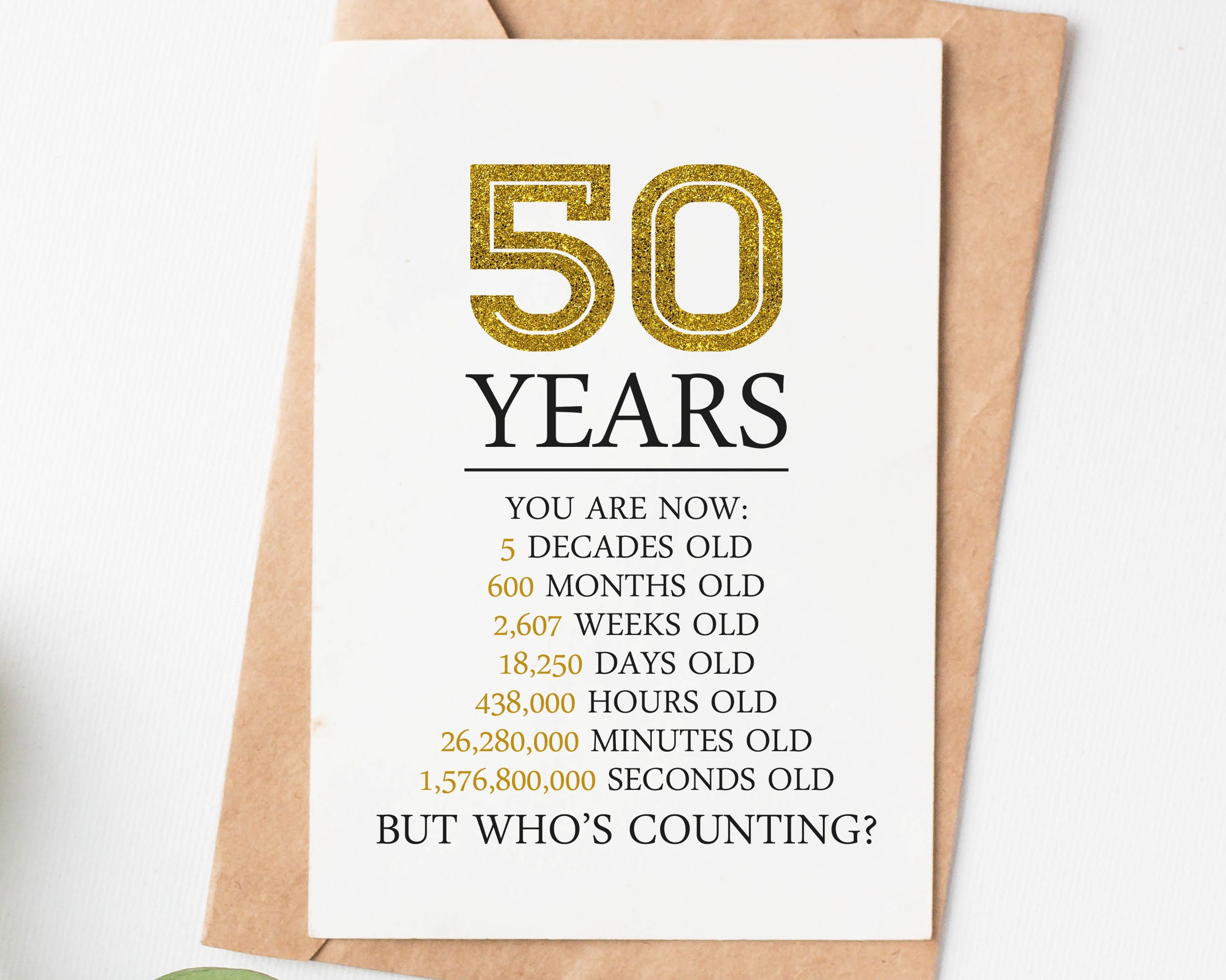 Happy 50th Birthday Card 50th Birthday Gift for Women Men 50 - Etsy Happy 50th Birthday Card 50th Birthday Gift for Women Men 50 - Etsy