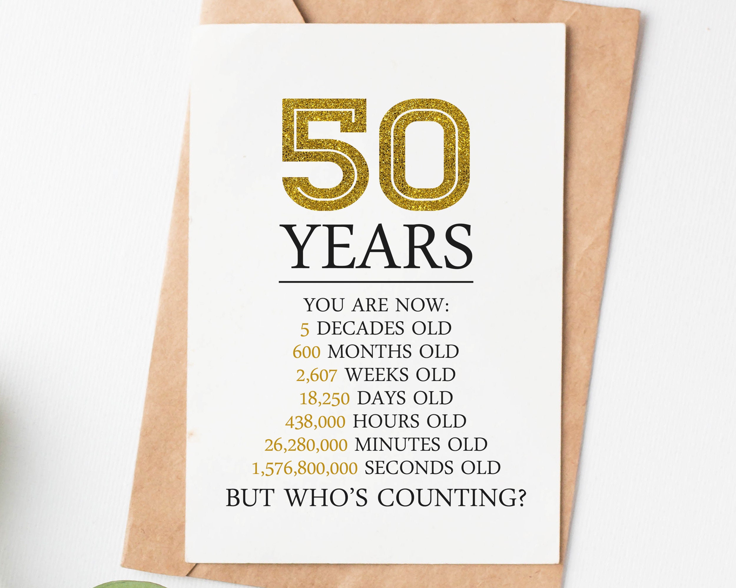 50 cumpleaños divertido regalo hombre mujer 50 años | Tarjetas de  felicitación