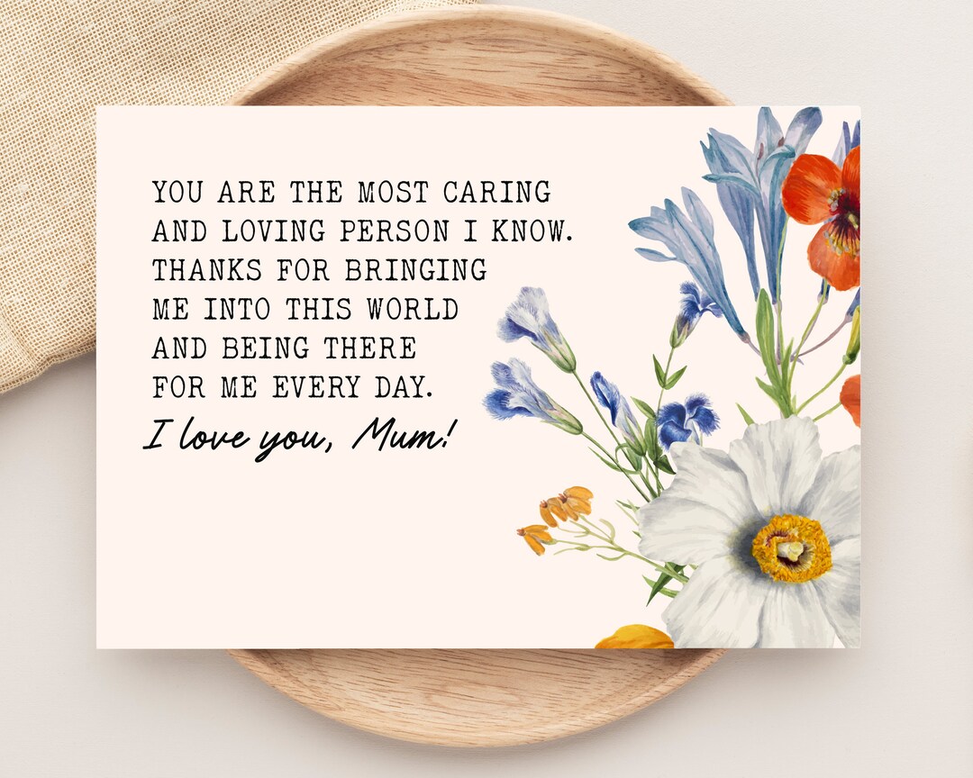 I Love You Card for Mom, Mom Birthday Card, Mothers Day Card From ...