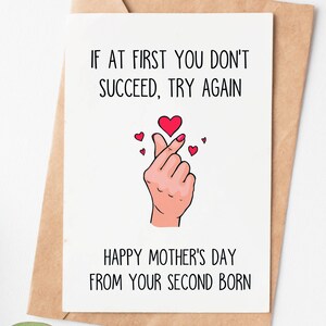 Happy Mothers Day Card From Younger Sister Or Brother, Sarcastic Mom Greeting Card, Mothers Day Gift From Daughter Or Son, Gift For Mom