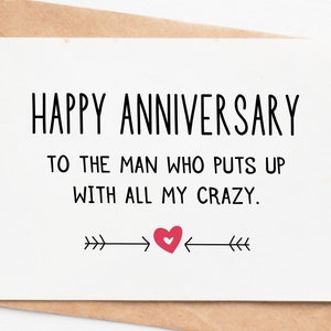 Happy Anniversary Card For Husband Or Boyfriend, Paper Anniversary Gift For Him, 1st 2nd 3rd 4th Anniversary Card For Men