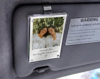 Custom Photo Car Visor Clip, Mother Daughter Gift, Personalized Mothers Day Gift for Mom, Mom Birthday Gift, Unique Mum Keepsake