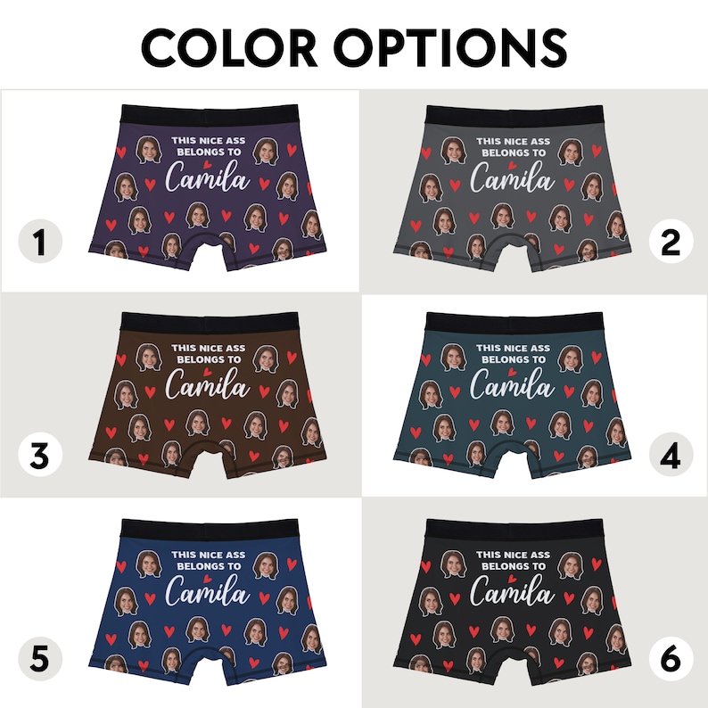 Personalized Valentines Day Gift for Him, Custom Face Boxer, Cotton Anniversary Gift for Husband, Funny Boyfriend Gift, Fiance Gift image 4