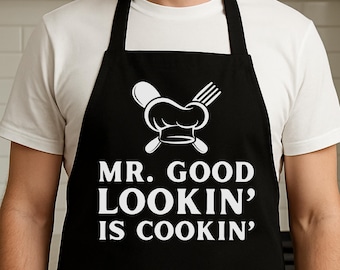 Grembiule da cucina divertente, grembiule da griglia per papà, regalo per la festa del papà per il marito, regalo di compleanno per il papà da parte di figlia o figlio, regalo di Natale per il papà