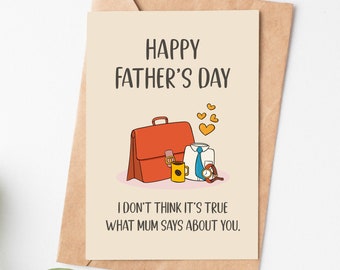 Funny Fathers Day Card For Dad, Happy Father'S Day Gift From Son Daughter, I Love You Papa Gift, Cute Daddy Card, Love Card For Dad