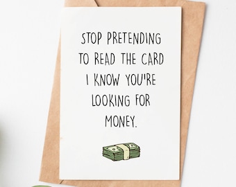 Looking For Money Rude Graduation Card, Funny College Graduation Card, High School Graduation Gift For Him Her, Rn Graduation Gift