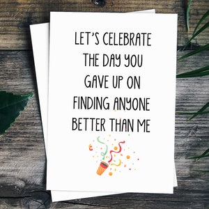 Funny Anniversary Card For Husband, First Anniversary Gift For Him Her, 1 Year Anniversary Gift For Boyfriend, 4th Anniversary Gift For Wife