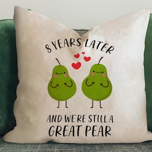 8th Wedding Anniversary Gift for Husband Wife Couple, Great Pear Throw Pillow Cover, 8 Year Anniversary Gift for Boyfriend Girlfriend