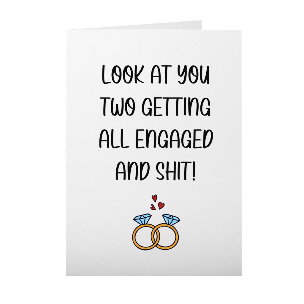 Funny Engagement Card Engagement Gifts For Couple Etsy
