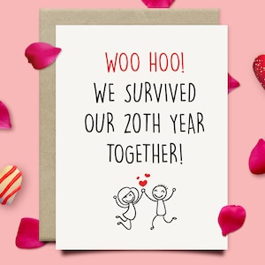Funny 20th Anniversary Card For Husband Wife, China Anniversary Gift For Her, 20th Wedding Anniversary Gift For Him, Gifts For Men