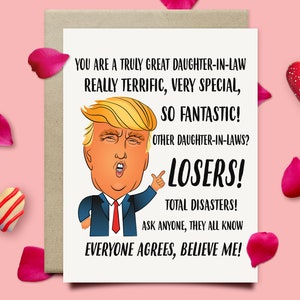 Trump Birthday Card For Daughter In Law, Funny Birthday Card, Daughter In Law Christmas Card, Birthday Christmas Gift For Daughter In Law