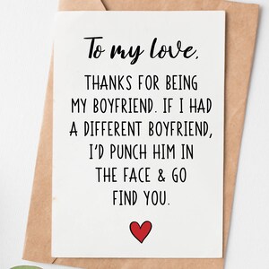 Funny Boyfriend Birthday Card, Boyfriend Birthday Gift, Boyfriend Christmas Card, Boyfriend Christmas Gift, Anniversary Card For Boyfriend