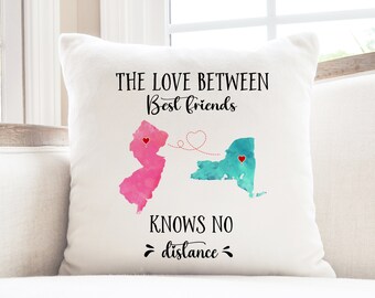 Best Friend Long Distance Pillow Case Personalized, Friendship
