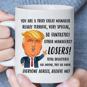 Funny Manager Mug, Best Manager Gift, Trump Mug, Manager Leaving Gift, Project Manager Mug, PU Mug, PM Gift, Christmas Gift for Manager