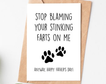 Fathers Day Card, Happy Father'S Day Gift From Daughter Son, Funny Fart Card For Dad, Dog Dad Card, Dad Birthday Card, Funny Birthday Gift