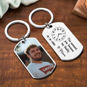 Regalo per la prima festa del papà, regalo per neo-papà, regalo personalizzato per la festa del papà, regalo di compleanno per il papà da parte di figlia o figlio, portachiavi per la prima festa del papà.