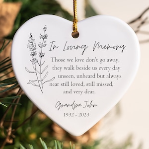 Loss of Grandpa Ornament, Personalized Grandfather Sympathy Gift, Custom Condolence Ornament, Remembrance Ornament, Grandpa Memory Keepsake