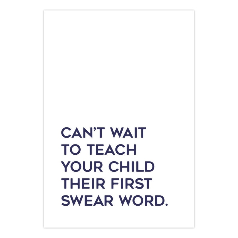 Funny Baby Shower Card, First Swear Word, New Baby Congrats Card, New Mom Congratulations Card, Hilarious Baby Shower Gift For Friend image 2