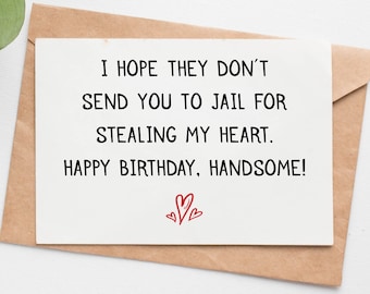 Happy Birthday Card For Husband, Funny Birthday Card Boyfriend, Fiance Birthday Card, Romantic Birthday Gift For Him