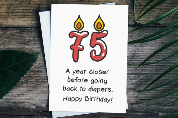 75th Birthday Card Funny 75th Birthday Gift for Women Men | Etsy Hong Kong