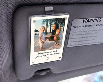 Custom Photo Car Visor Clip, Aunt Birthday Gift from Niece or Nephew, Personalized Mothers Day Gift for Aunt, Unique Auntie Keepsake