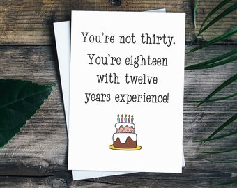 30th Birthday Card, 30th Birthday Gift For Her Or Him, Funny 30th Birthday Card For Husband, Wife, Sister, Brother, Boyfriend, Daughter