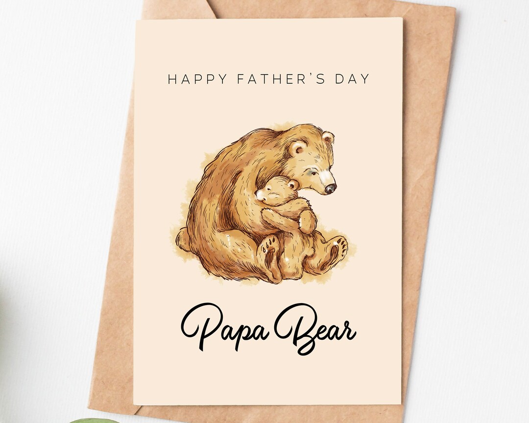 Papa Bear Card, Fathers Day Card, Father's Day Gift From Daughter Son ...