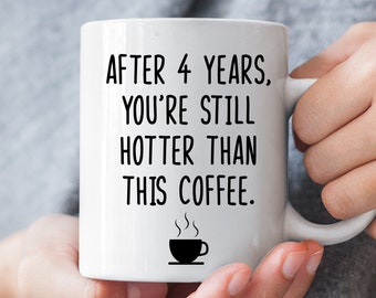 Linen Anniversary Funny Mug, 4th Anniversary Gift for Husband Wife, 4 Year Anniversary Gift for Him Her Boyfriend Girlfriend Couple