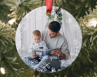 Custom Photo Christmas Ornament, Personalized Xmas Keepsake, Family Holiday Bauble, Christmas Tree Decoration, New Baby Ornament