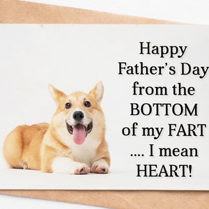 Corgi Dad Card, Happy Father&#39;S Day Card From Dog, Funny Fathers Day Gift For Dog Dad, Dog Lover Card, Pet Lover Gift, Corgi Dad Gift