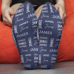 Benutzerdefinierte Namenssocken, personalisiertes Geschenk für Mann, Frau, Freund, Freundin, Neuheit Socken Geschenk