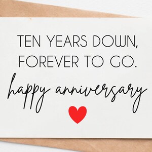 10th Wedding Anniversary Card For Husband Wife, Tenth Anniversary Card For Boyfriend Girlfriend, Tin Anniversary Gift For Him Her