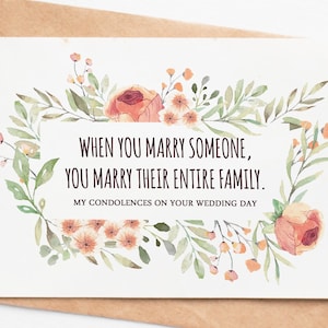 Funny Wedding Card For Friend, Sarcastic Wedding Day Card, Bridal Shower Card, Rude Engagement Card, Wedding Gift For Bride, Engagement Gift