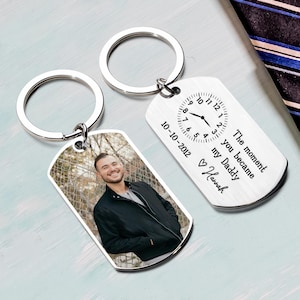 Regalo per la prima festa del papà, regalo per neo-papà, regalo personalizzato per la festa del papà, regalo di compleanno per il papà da parte di figlia o figlio, portachiavi per la prima festa del papà.