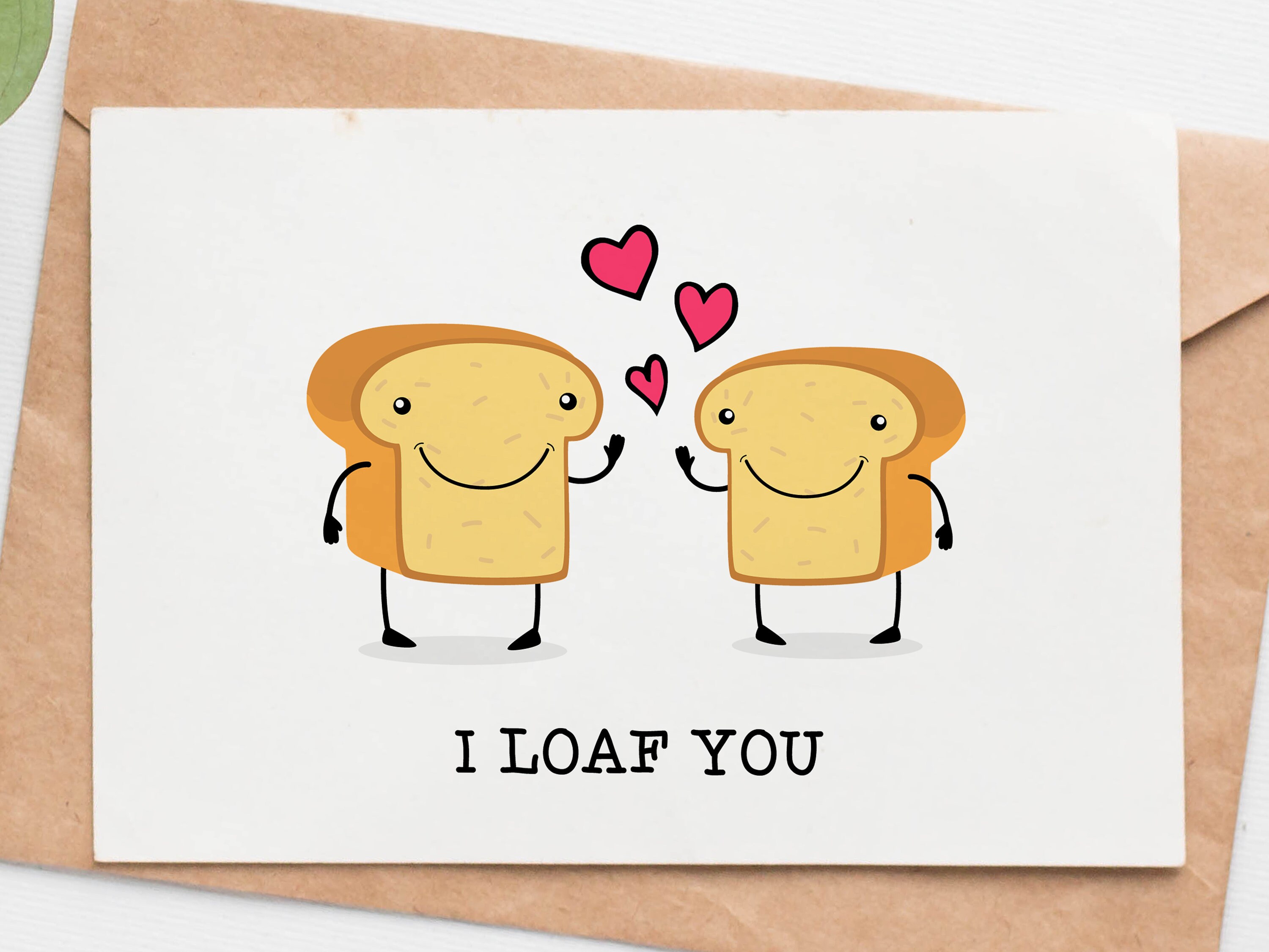 Funny I Love You Card, Pun Valentines Day Card for Him or Her, Loaf ...