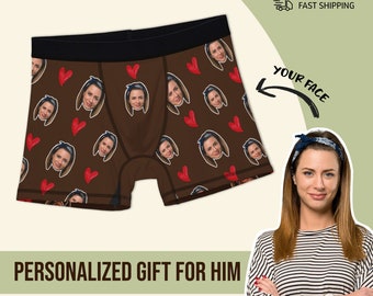Gepersonaliseerd vaderdagcadeau voor man, aangepaste boxershorts, grappig jubileumcadeau voor hem, vriendje verjaardagscadeau, Valentijnsdagcadeau