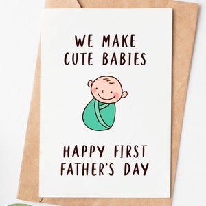 First Fathers Day Card, Funny Fathers Day Card From Wife, 1st Fathers Day Gift For Husband, New Dad Card, New Dad Gift, New Baby Card