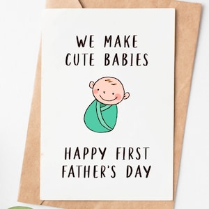 First Fathers Day Card, Funny Fathers Day Card From Wife, 1st Fathers Day Gift For Husband, New Dad Card, New Dad Gift, New Baby Card