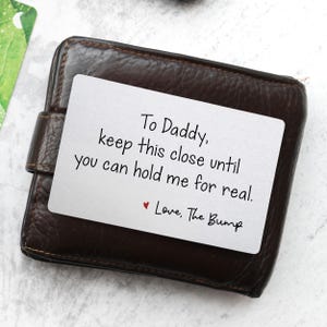 Regalo personalizado para el primer día del padre, tarjeta metálica para el futuro papá, regalo de cumpleaños para papá, regalo para papá primerizo, regalo para baby shower.