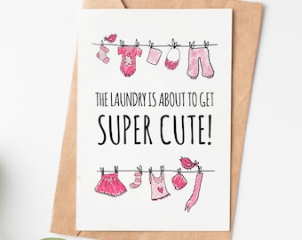 Cute New Baby Card, Pregnancy Congratulations Card, Baby Shower Card, Funny Baby Congrats Card, Baby Shower Gift, New Mom Greeting Card