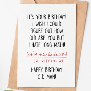 Old Age Joke Birthday Card For Women Men, Sarcastic Birthday Card For Grandma Grandpa Mom Dad Aunt Uncle Sister Brother, Funny Birthday Gift