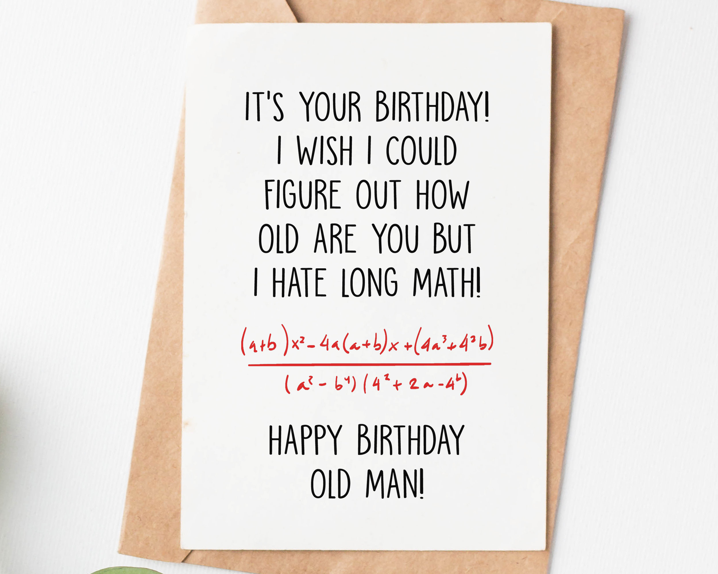 Old Age Joke Birthday Card for Women Men Sarcastic Birthday - Etsy