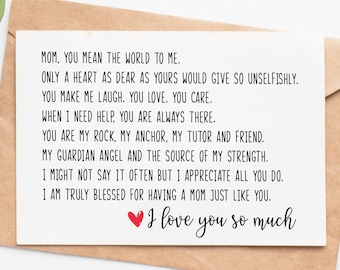 thank you card for mother
