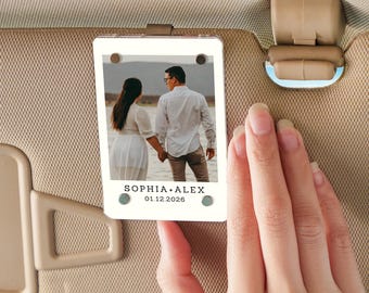 Personalized Photo Car Visor Clip, Valentines Day Gift for Him, Anniversary Gift for Husband or Boyfriend, Custom Sun Visor Decoration